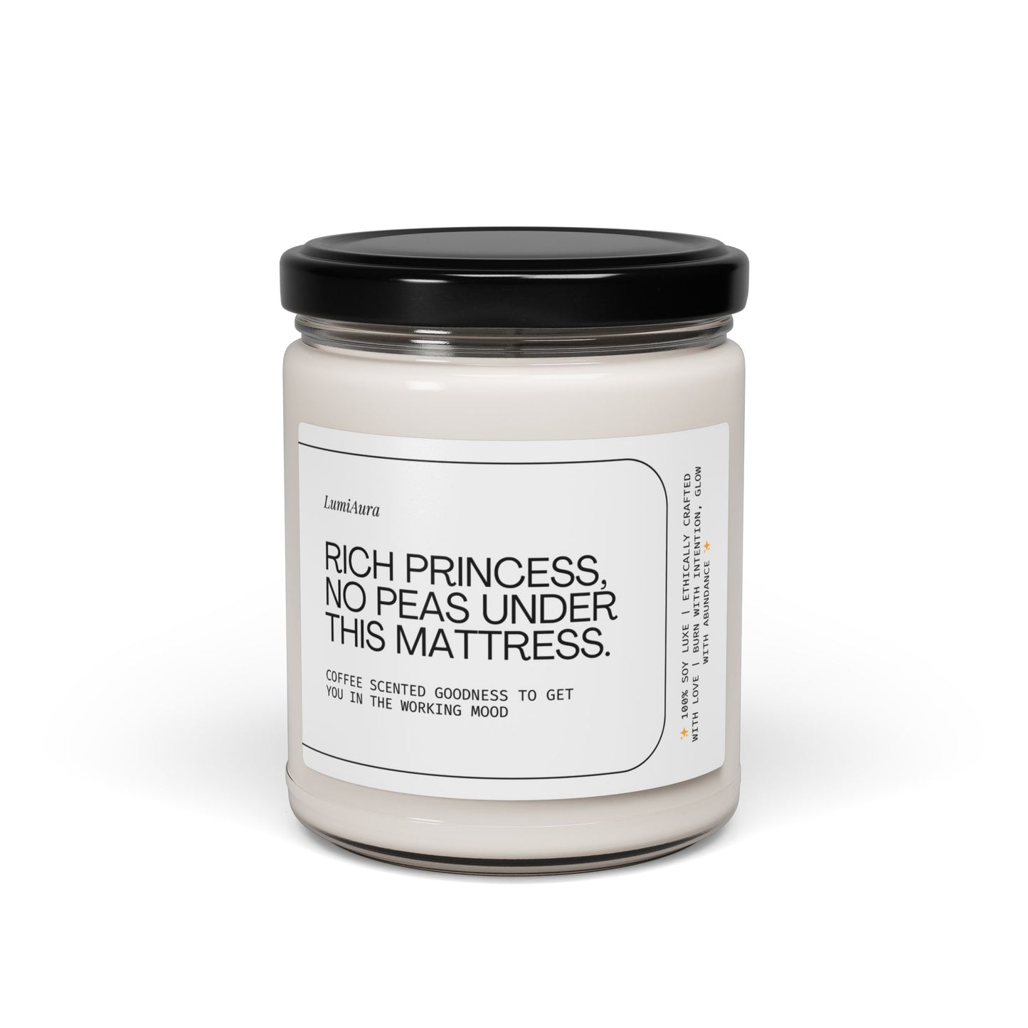 Rich Princess Coffee Scented Soy Candle - 9oz Chic Aromatherapy