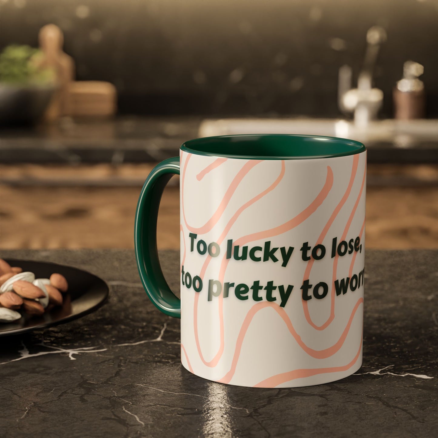 Colorful Motivational Mug - 'Lucky to Lose, Pretty to Worry' - Perfect Gift for Dreamers and Creatives