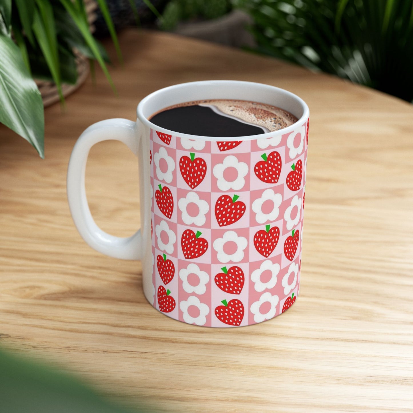 Cute Strawberry Pattern Ceramic Mug | Fruit-Inspired Mug for Beverage Lovers - Perfect for Tea and Coffee Lovers