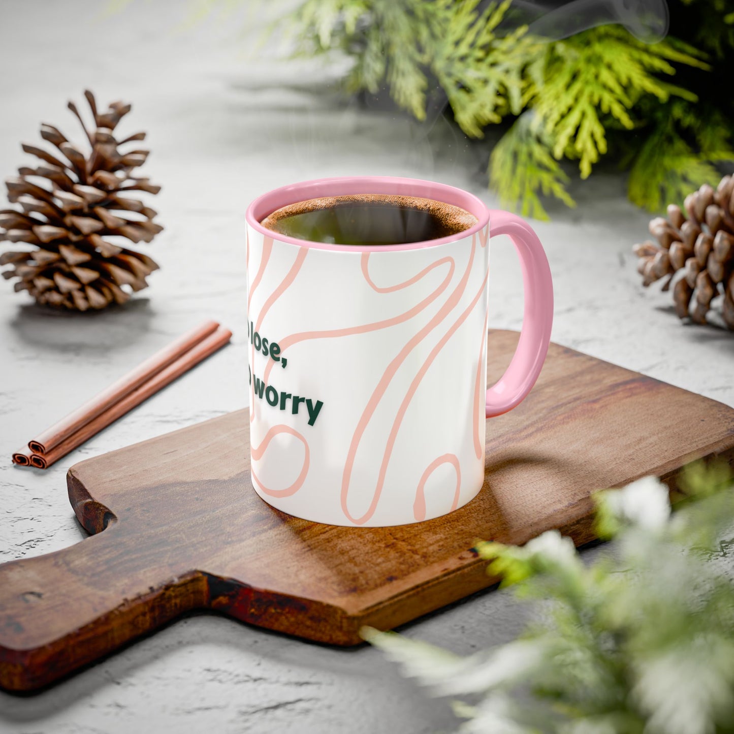 Colorful Motivational Mug - 'Lucky to Lose, Pretty to Worry' - Perfect Gift for Dreamers and Creatives