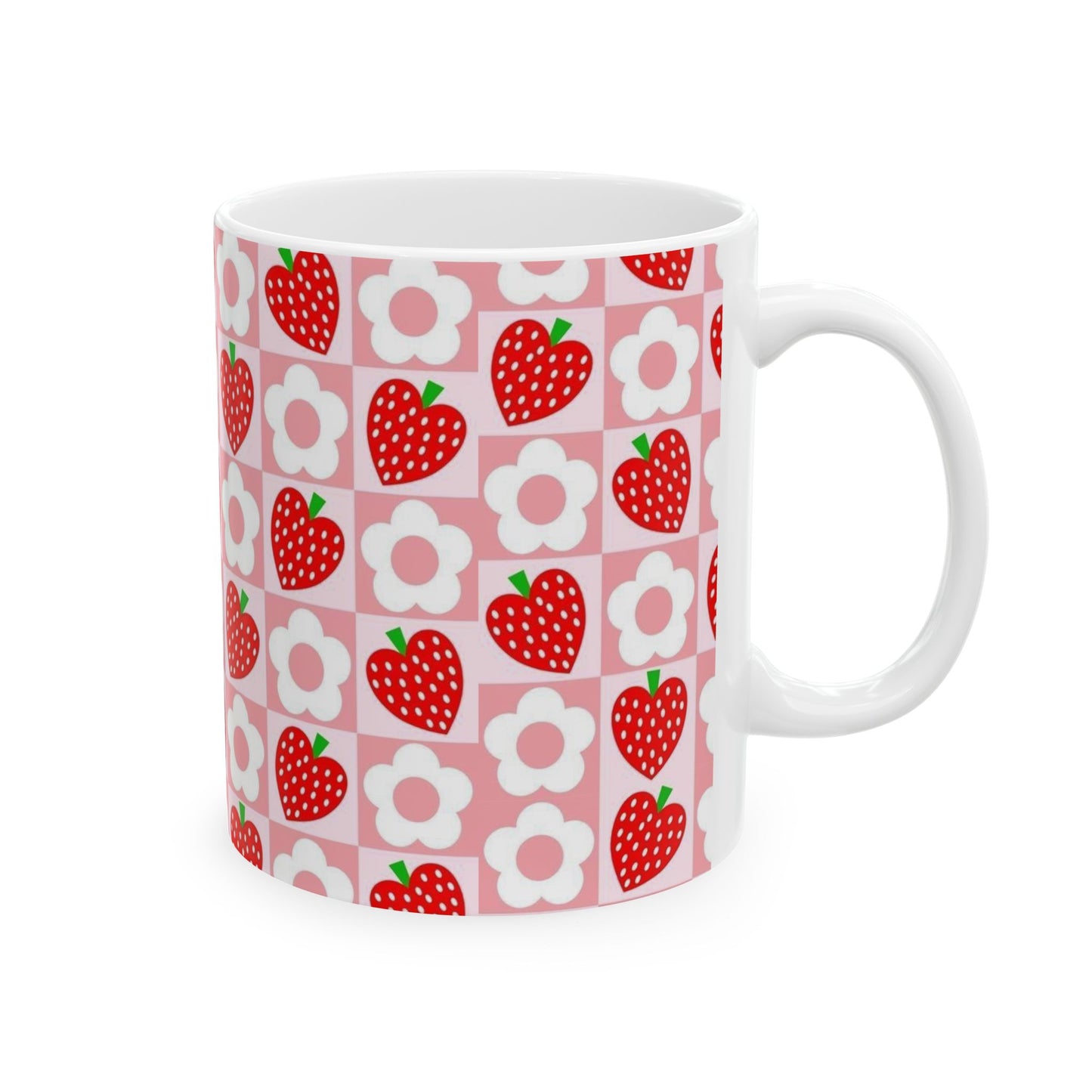 Cute Strawberry Pattern Ceramic Mug | Fruit-Inspired Mug for Beverage Lovers - Perfect for Tea and Coffee Lovers