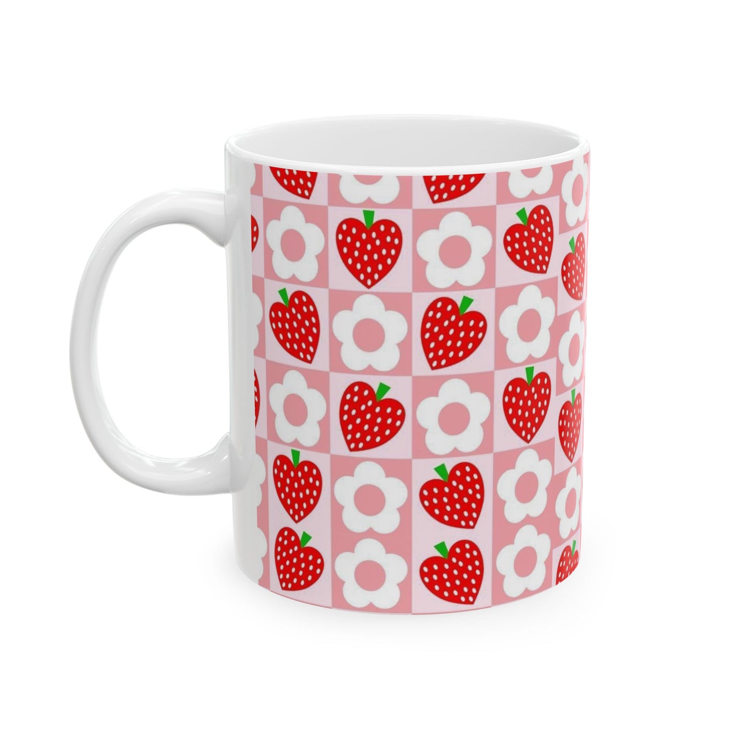 Cute Strawberry Pattern Ceramic Mug | Fruit-Inspired Mug for Beverage Lovers - Perfect for Tea and Coffee Lovers