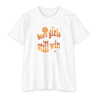 Soft Girls Still Win Unisex Jersey T-Shirt | Trendy Green Tee for Positive Vibes