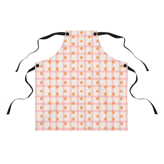 Cute Orange Pattern Apron for Kitchen Baking and Cooking