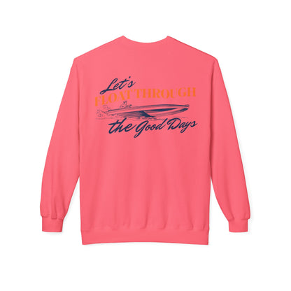 Unisex Softstyle Fleece Crewneck Sweatshirt - "Let's Floathrough the Good Days"