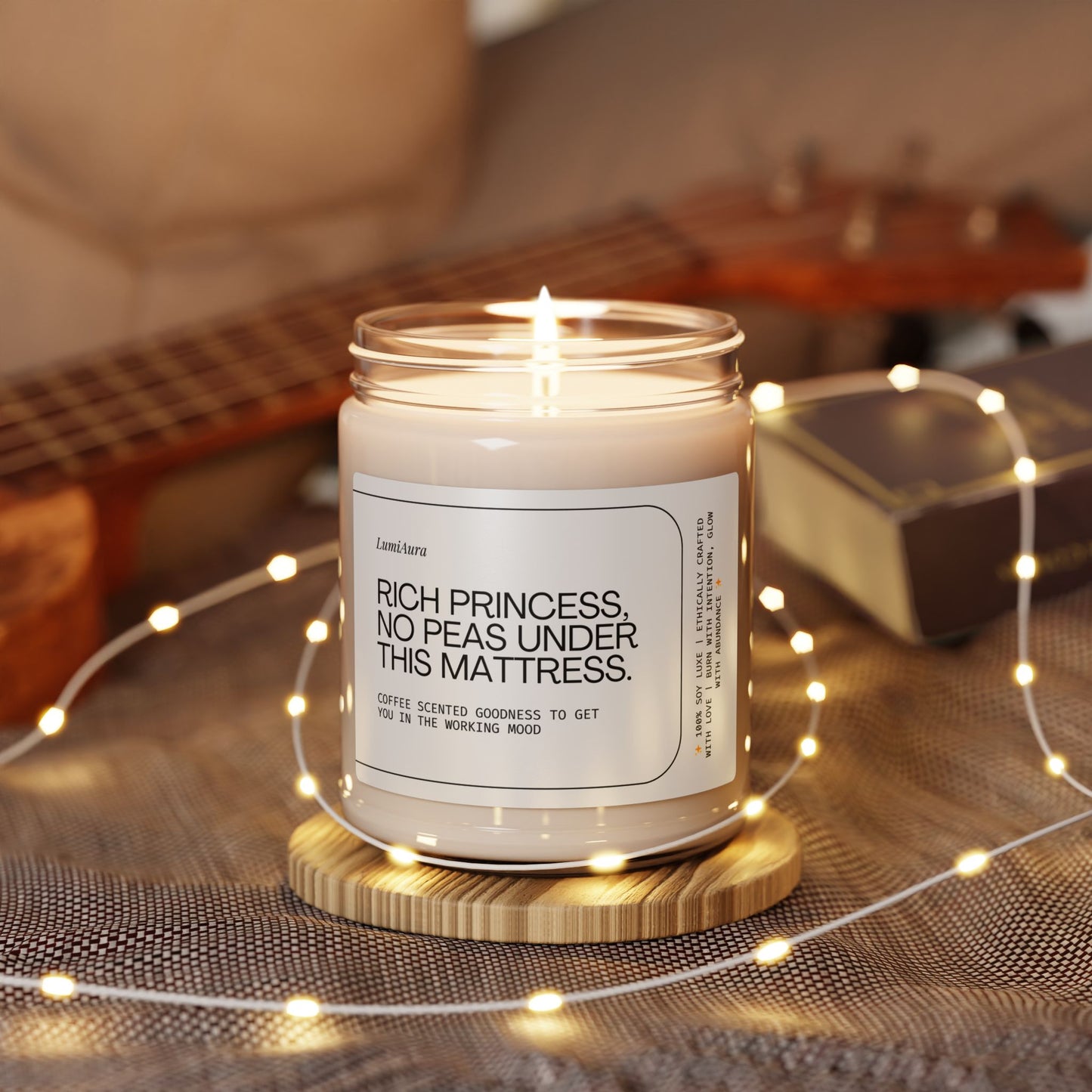 Rich Princess Coffee Scented Soy Candle - 9oz Chic Aromatherapy