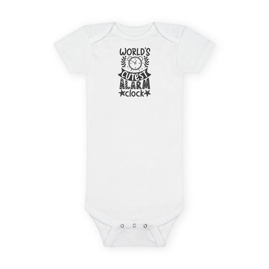 Cute Baby Bodysuit - "World's Cutest Alarm Clock" Design | Comfortable and Funny Baby Bodysuit Design | Comfortable and Funny Baby Bodysuit Design