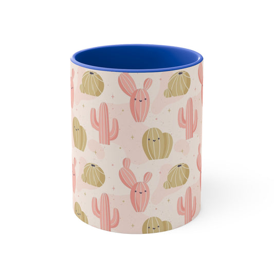 Whimsical Cactus Accent Mug - Fun Drinkware for Plant Lovers | Brighten Your Day with Cactus Charm  | Unique Drinkware for Coffee and Tea